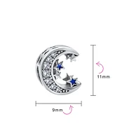 Bling Jewelry Celestial Crescent Moon Star Charm Bead in Sterling Silver European Bracelets