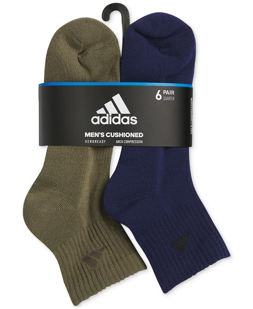 adidas Men's 6pk. Athletic Cushioned Quarter Socks