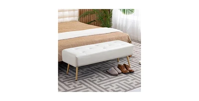 Bed Bench Ottoman with Storage – Upholstered Seat for End of Bed, Hallway, or Entryway Use