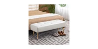 Bed Bench Ottoman with Storage – Upholstered Seat for End of Bed, Hallway, or Entryway Use