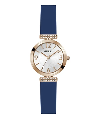 Guess Women's Analog Blue Silicone Watch, 28mm
