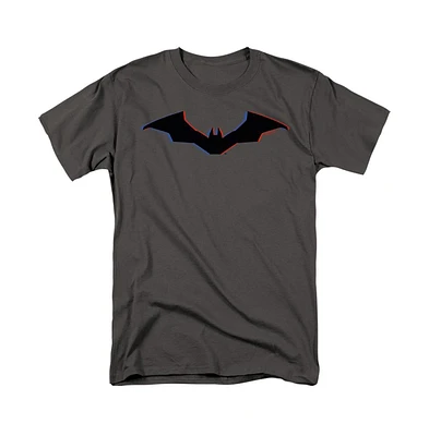 The Batman Mens Tri Color Bat Silhouette Short Sleeve Adult Tee / T-Shirt