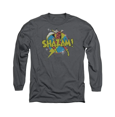 Dc Shazam Men's Comics Power Bolt Long Sleeve Adult Tee / T-Shirt