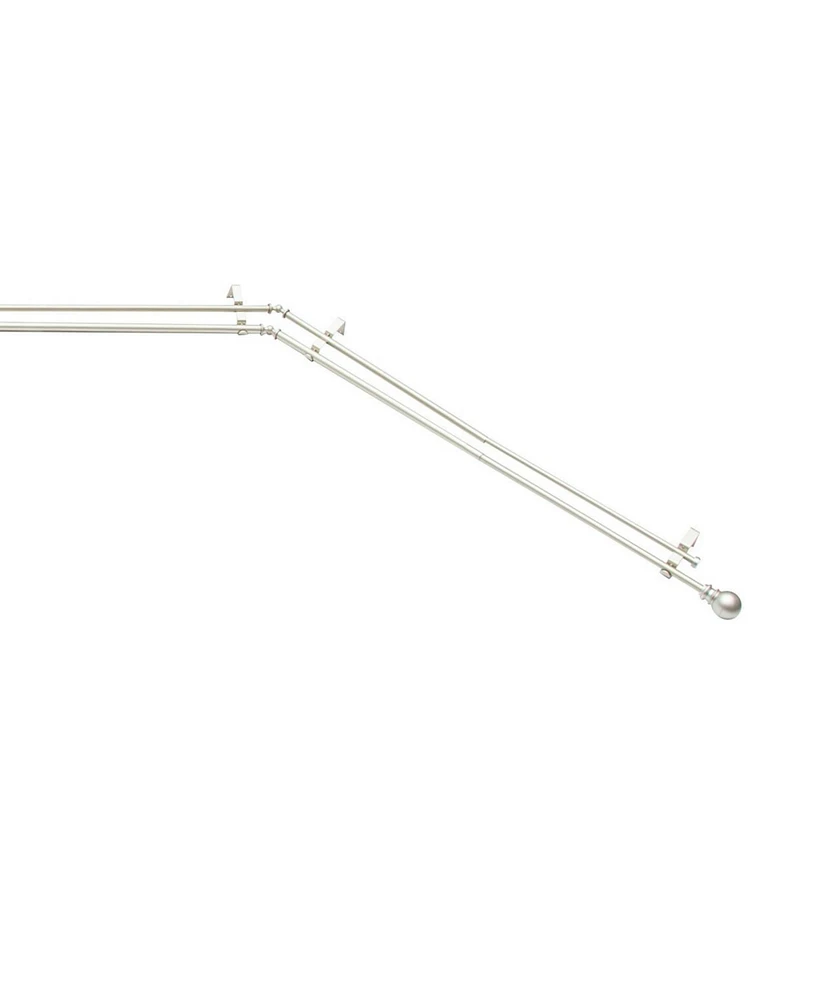 Kenney Bryce 3/4 Inch Decorative Bay Window Double Curtain Rod for Elegant Treatment