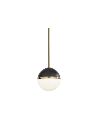 McGraw 10 1/4" Modern Pendant Ceiling Light Fixture Dining Room Over Table Kitchen Island Foyer Hanging Round Antique Brass and Black Finish Metal Hal