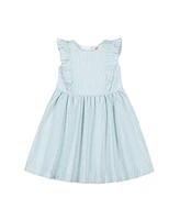Hope & Henry Big Girls Seersucker Flutter Sleeve Open Back Dress
