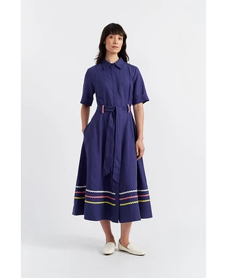 Chinti & Parker Women's Starboard Linen Blend Dress