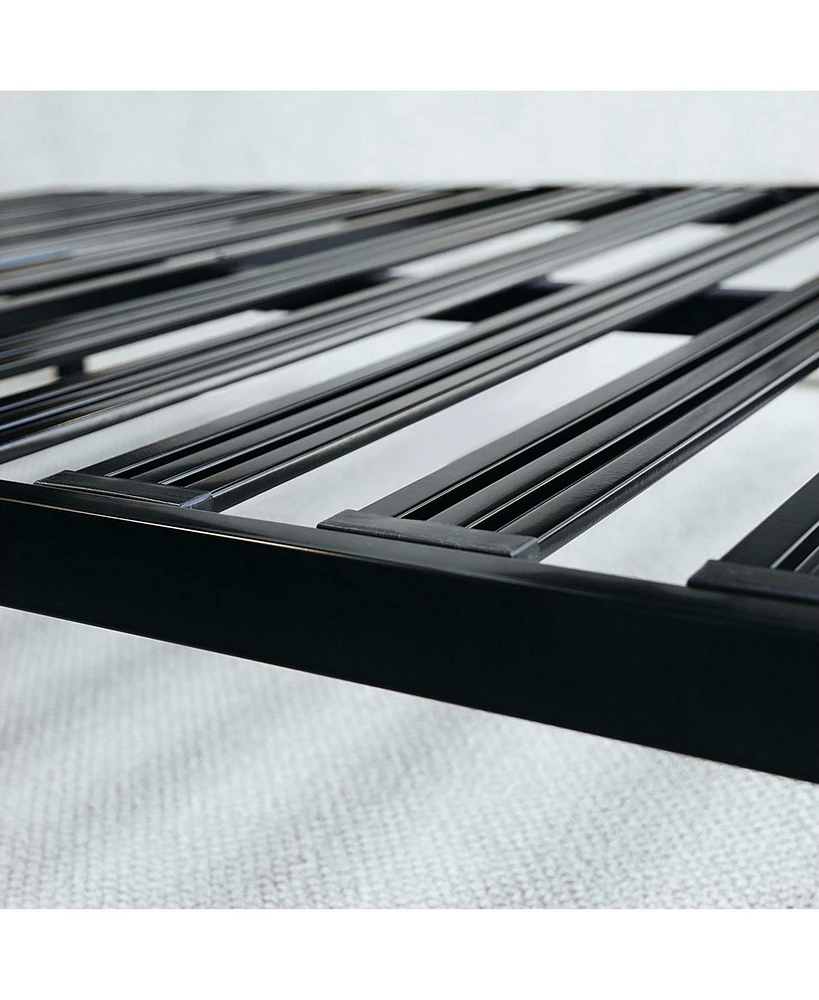 Slickblue Heavy Duty Steel Platform Bed Frame with Wide Slats and Metal Finish