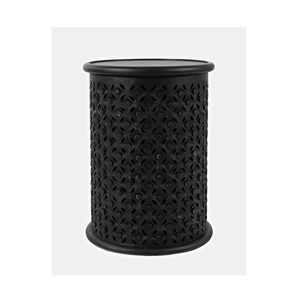 Jofran Decker Distressed Hardwood Global Drum End Table