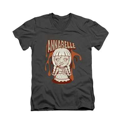 Annabelle Mens Illustration Short Sleeve Adult V Neck Premium Cotton Tee / T-Shirt