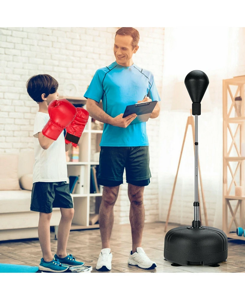 Kuyotq Adjustable Freestanding Punching Bag with Boxing Gloves