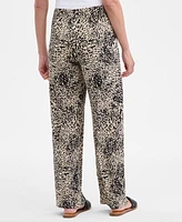 Jm Collection Women's Printed Wide-Leg Pull-On Pants