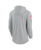 Nike Men's Gray Los Angeles Rams 2024 Salute to Service Lightweight Performance Long Sleeve Hooded T-Shirt