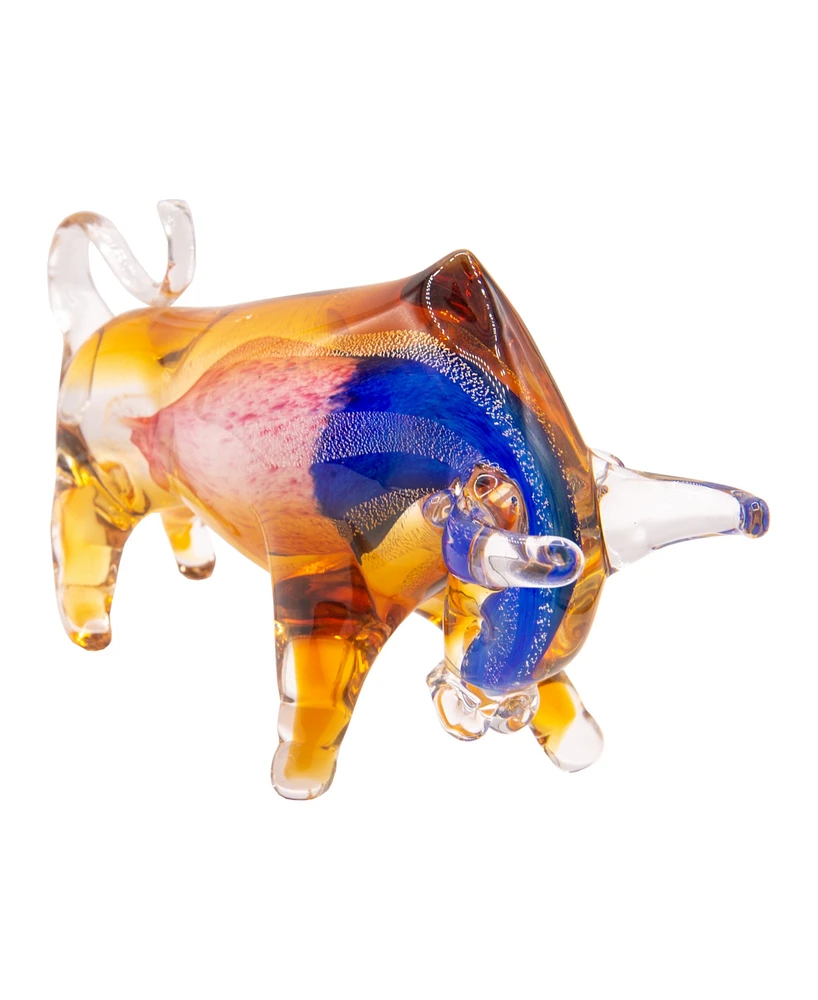 Dale Tiffany 7" Rave Bull Art Glass Figurine