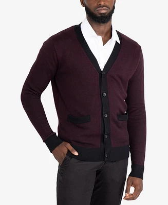 X-Ray Men's Herringbone Cardigan Sweater