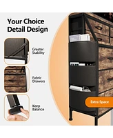 TrailBlaze Dresser for Bedroom with Power Outlets and Led Lights, 55" W Dresser with 14 Drawers Dresser Fabric Dressers & Chests of Drawers with