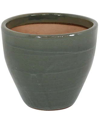 Resort Outdoor/Indoor High-Fired Glazed Uv- and Frost-Resistant Ceramic Flower Pot Planter with Drainage Holes