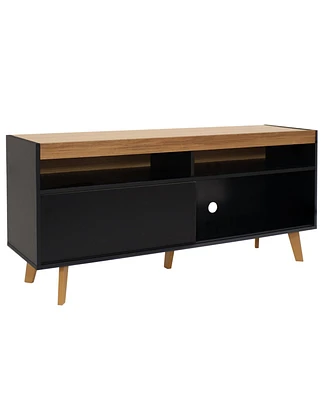 Indoor Mid-Century Modern Tv Stand Console with Storage Cabinet and Shelves for 58"
