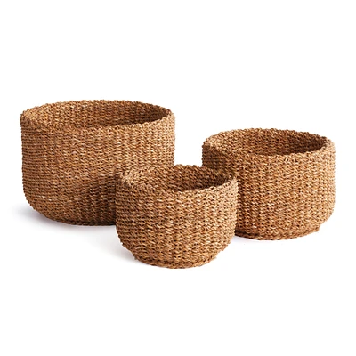 Seagrass Cylindrical Baskets Set of 3
