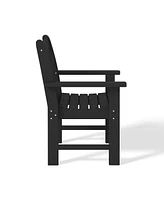 WestinTrends Outdoor Patio 3-Piece Hdpe Adirondack Garden Chairs with Square Adirondack Side Table Set