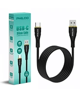 Philco Usb A To Type C Cable, Silicone, 4Ft Length, 20W Fast Charging, High-Speed Data Transfer, Compatible with Usb-c Devices, Tangle Free.