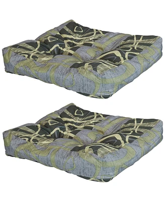 Indoor/Outdoor Replacement Square Tufted Patio Chair Seat and Back Cushions - 20" 2pk