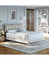 Boyd Sleep Siri Upholstered Platform Bed with Headboard, Mattress Foundation Strong 14 Wood Slat Supports, No Box Spring Required