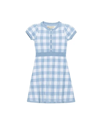 Hope & Henry Toddler Girls Short Sleeve Button Front Sweater Dress