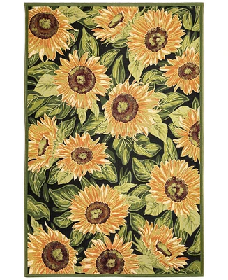Liora Manne' Marina Sunflowers 6'6"x9'4" Area Rug