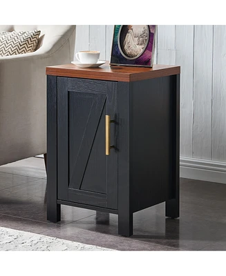 Kings Brand Furniture Sendero Side End Table with Faux Marble Storage Shelves & Gold Metal Frame, Nightstand