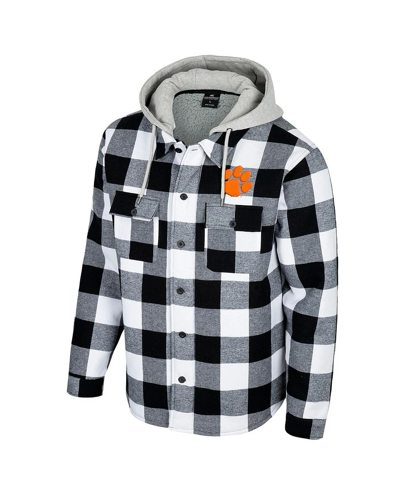 Colosseum Men's Black/White Clemson Tigers Buffalo Plaid Full-Zip Jacket