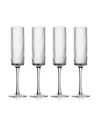 Godinger Sullivan Street Fluted Champagne Glasses, Set of 4