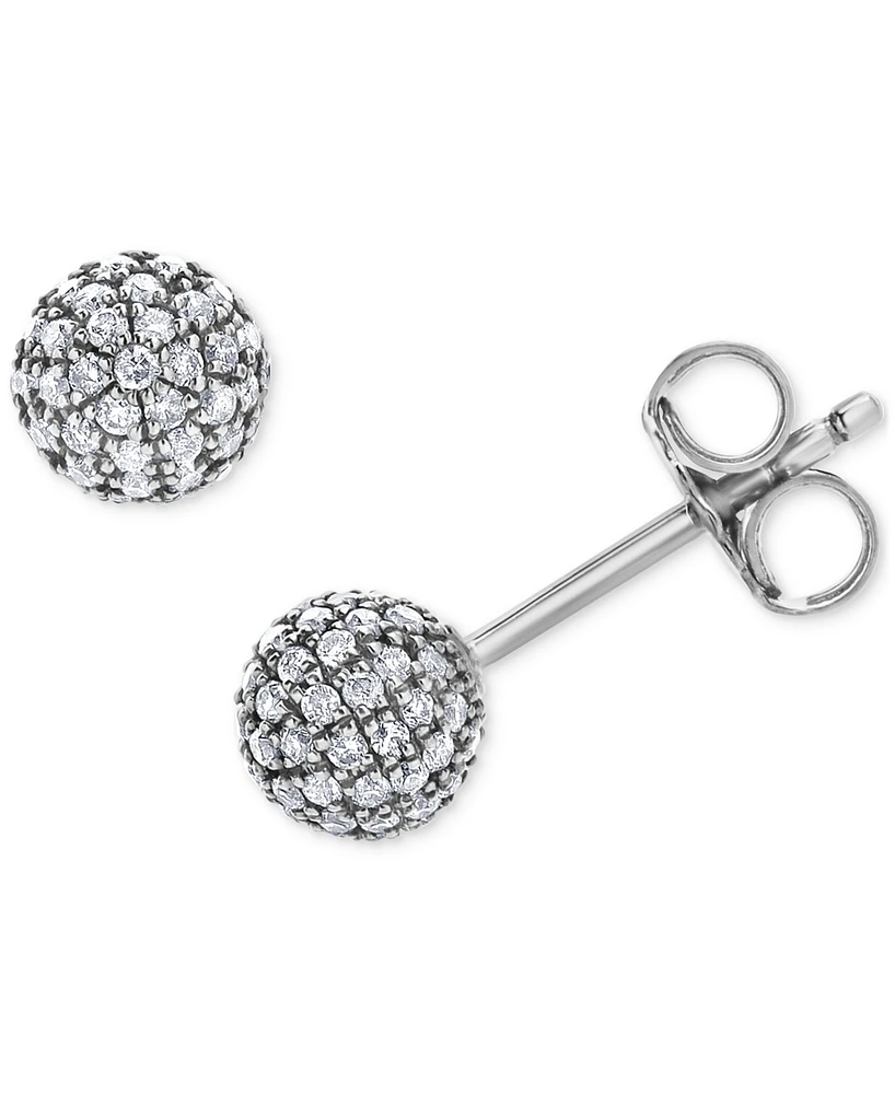 Diamond Small Fireball Stud Earrings (3/8 ct. t.w.) in 14k White Gold