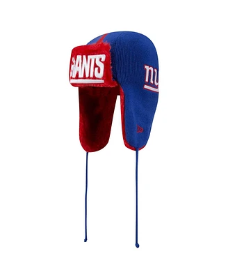 New Era Men's Royal New York Giants Helmet Head Trapper Knit Hat