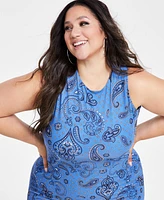 Nina Parker Trendy Plus Printed Mesh Midi Dress, Created for Macy's
