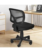 Gouun Armless Computer Chair Height-Adjustable with Breathable Mesh for Home Office
