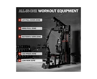 Mikolo Home Gym, Workout Station with 150LBS Weight Stack, Multifunctional Home Gym Equipment, Exercise Equipment for Full Body Strength Training