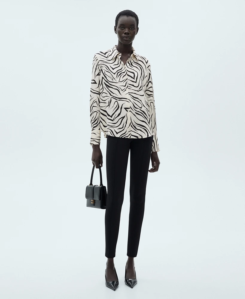 Mango Women's Satin Print Shirt