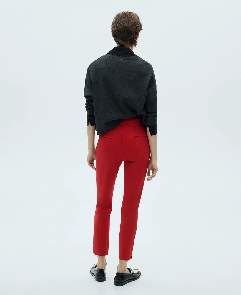 Mango Women's Straight-Fit Cotton Pants