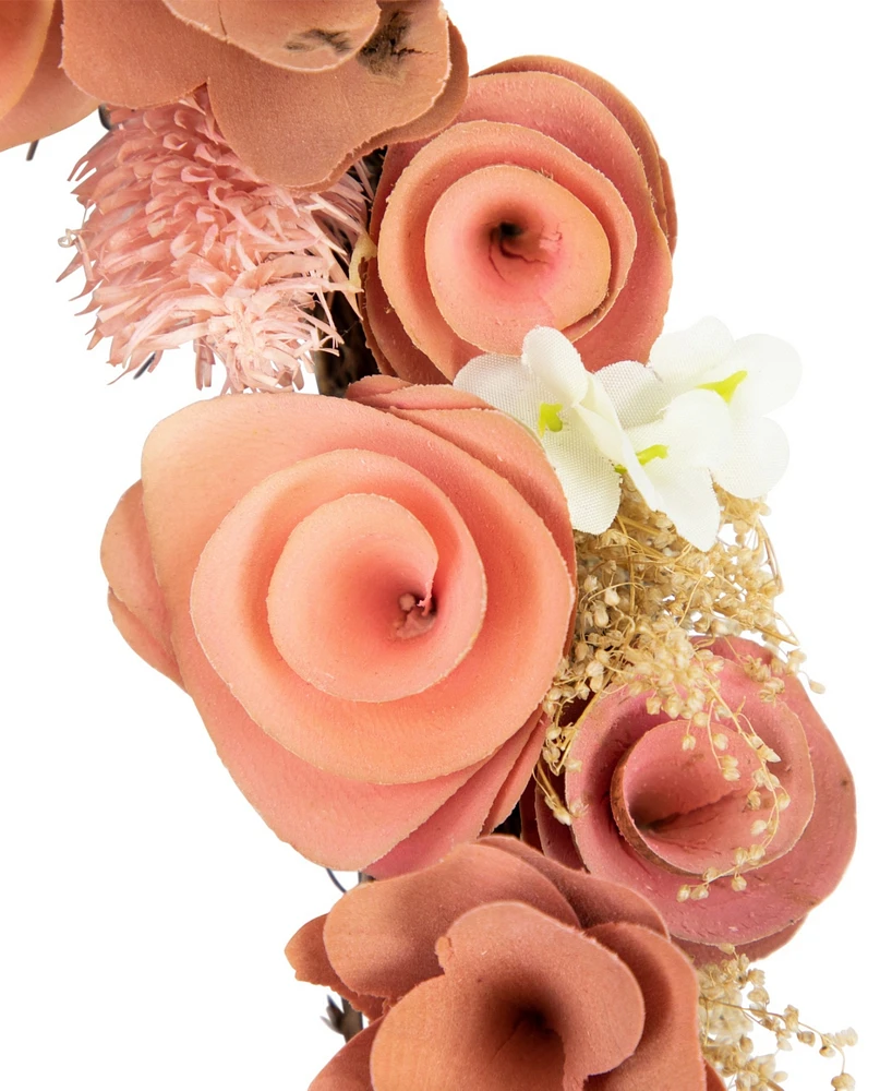 Northlight 10" Wooden Heart Spring Wreath with Butterflies