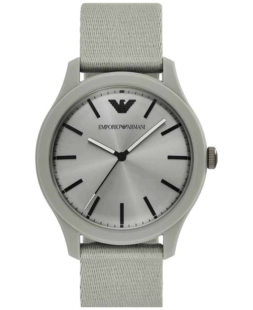 Emporio Armani Men's Gray Tide Ocean Material Strap Watch 45mm