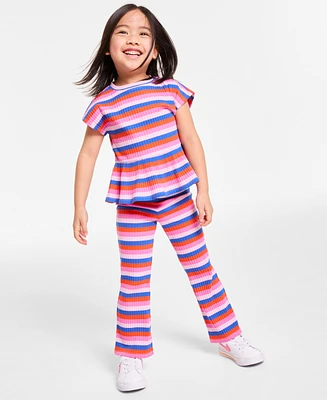 Epic Threads Toddler Girl 2-Pc. Stripe Ribbed-Knit Top & Flared Pants Set, Exclusively at Macy's