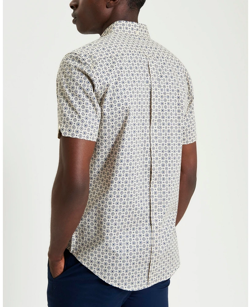 Ben Sherman Men's Block Geo Print Short Sleeve Shirt