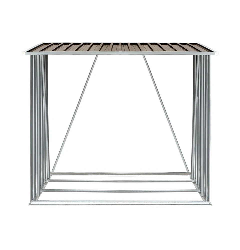 Garden Log Storage Shed Galvanized Steel 64.2"x32.7"x60.6