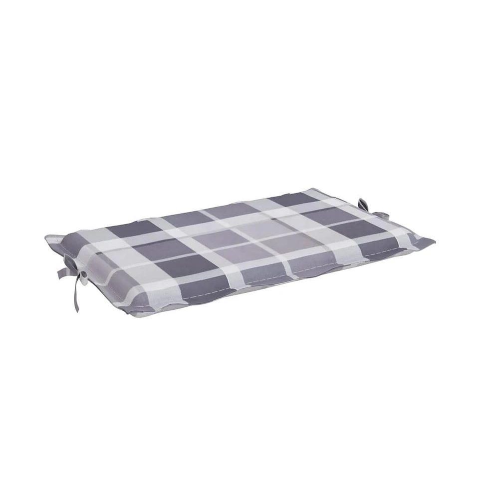 Sun Lounger Cushion Gray Check Pattern 73.2"x22.8"x1.6" Oxford Fabric