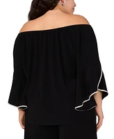 Msk Plus Size Off-The-Shoulder Ruffle-Sleeve Top