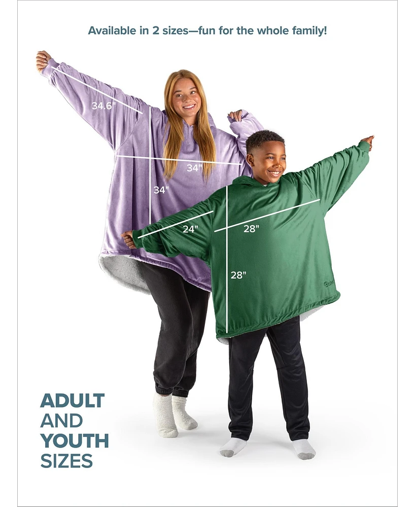 Bare Homey B-Cozy Youth Sherpa Fleece Wearable Blanket