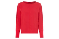 Olsen Women's Long Sleeve Mixed Media T-Shirt
