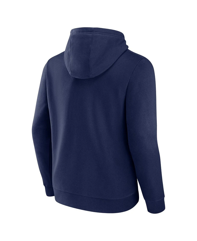 Fanatics Men's Navy Denver Broncos Primary Logo Fleece Pullover Hoodie