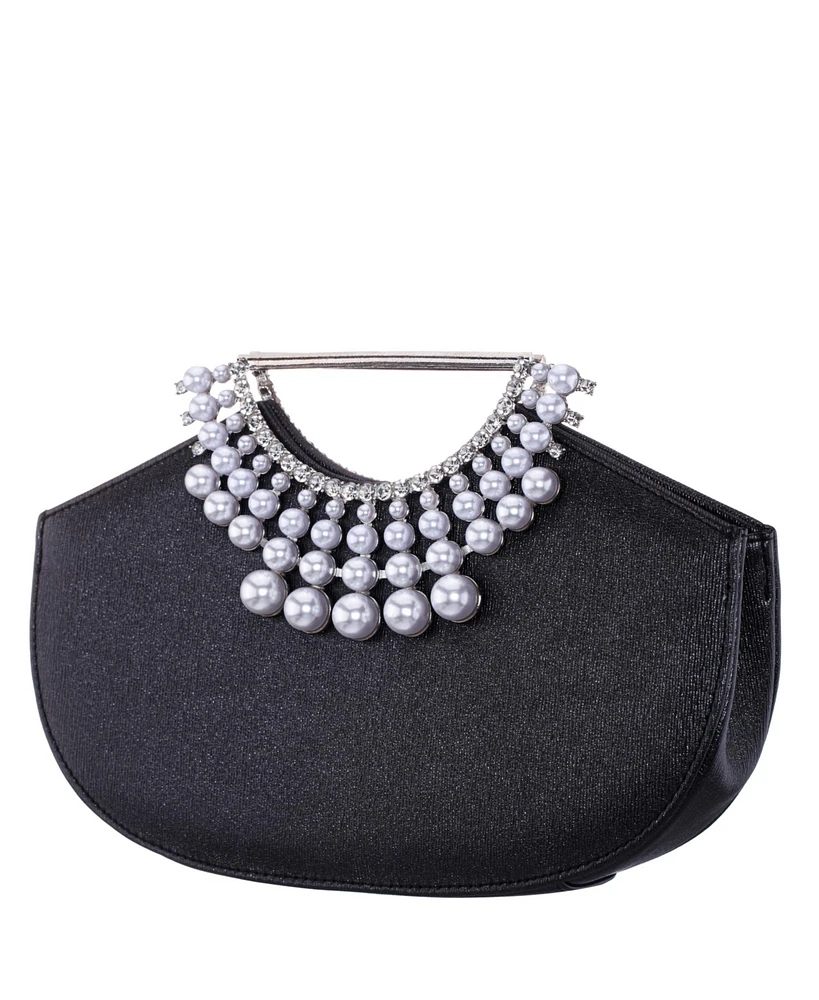 Nina Crystal Encrusted Small Handle Bag
